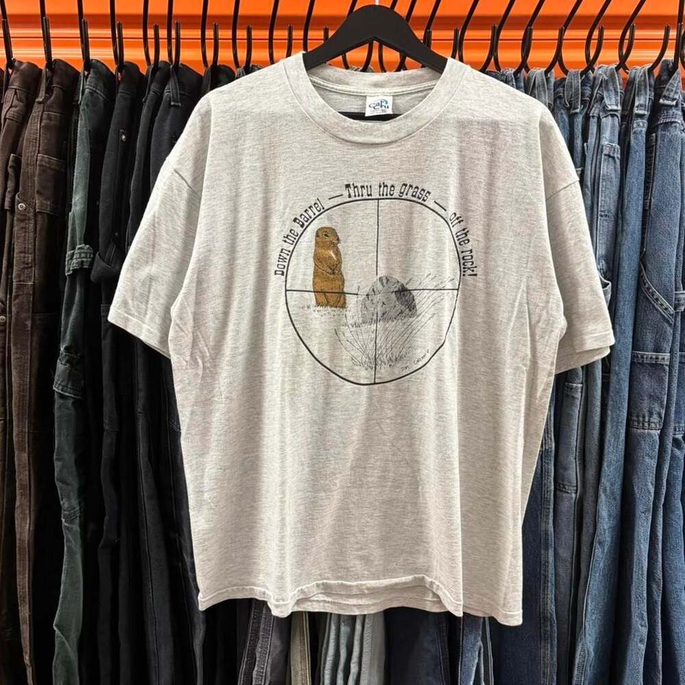 Vintage 90s CalCru Lobotomy T-Shirt, Prairie Dog Sniper Scope, XL - Made in USA